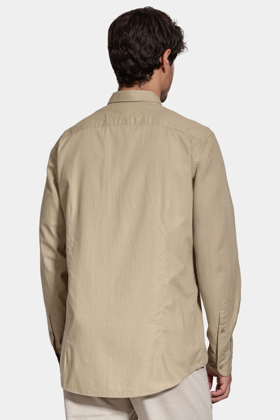 Camisa Manga Longa Slim Flamê Bosco Areia — foto 4 de 6