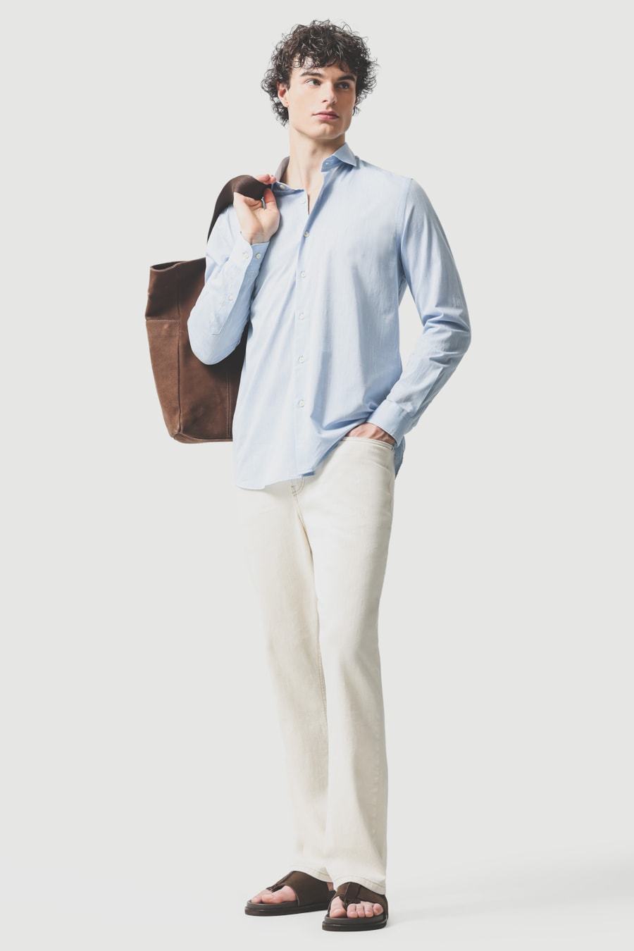 Camisa Manga Longa Slim Flame Bosco Azul Celeste — foto 2 de 6