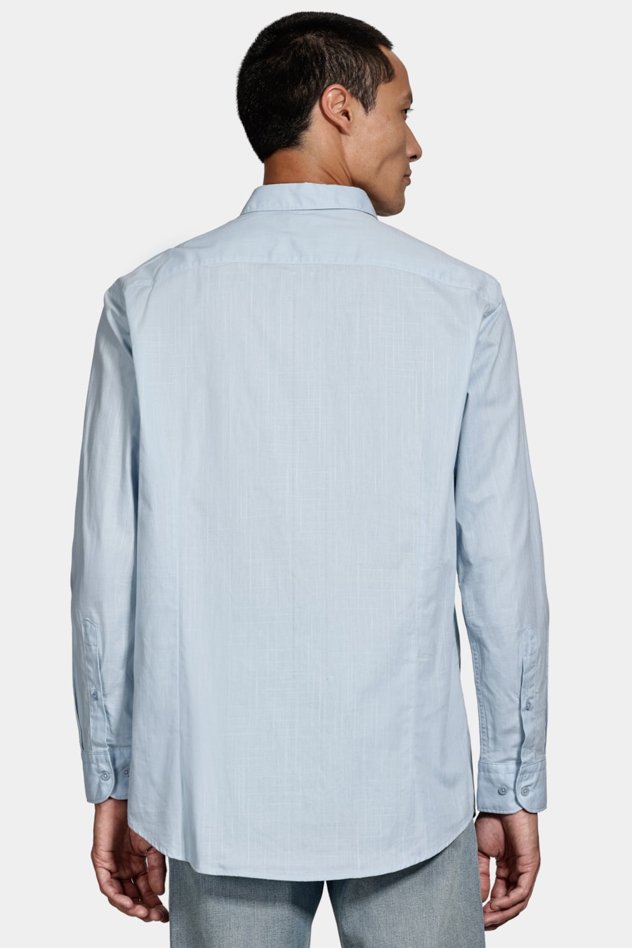 Camisa Manga Longa Slim Flamê Bosco Azul Claro — foto 4 de 6