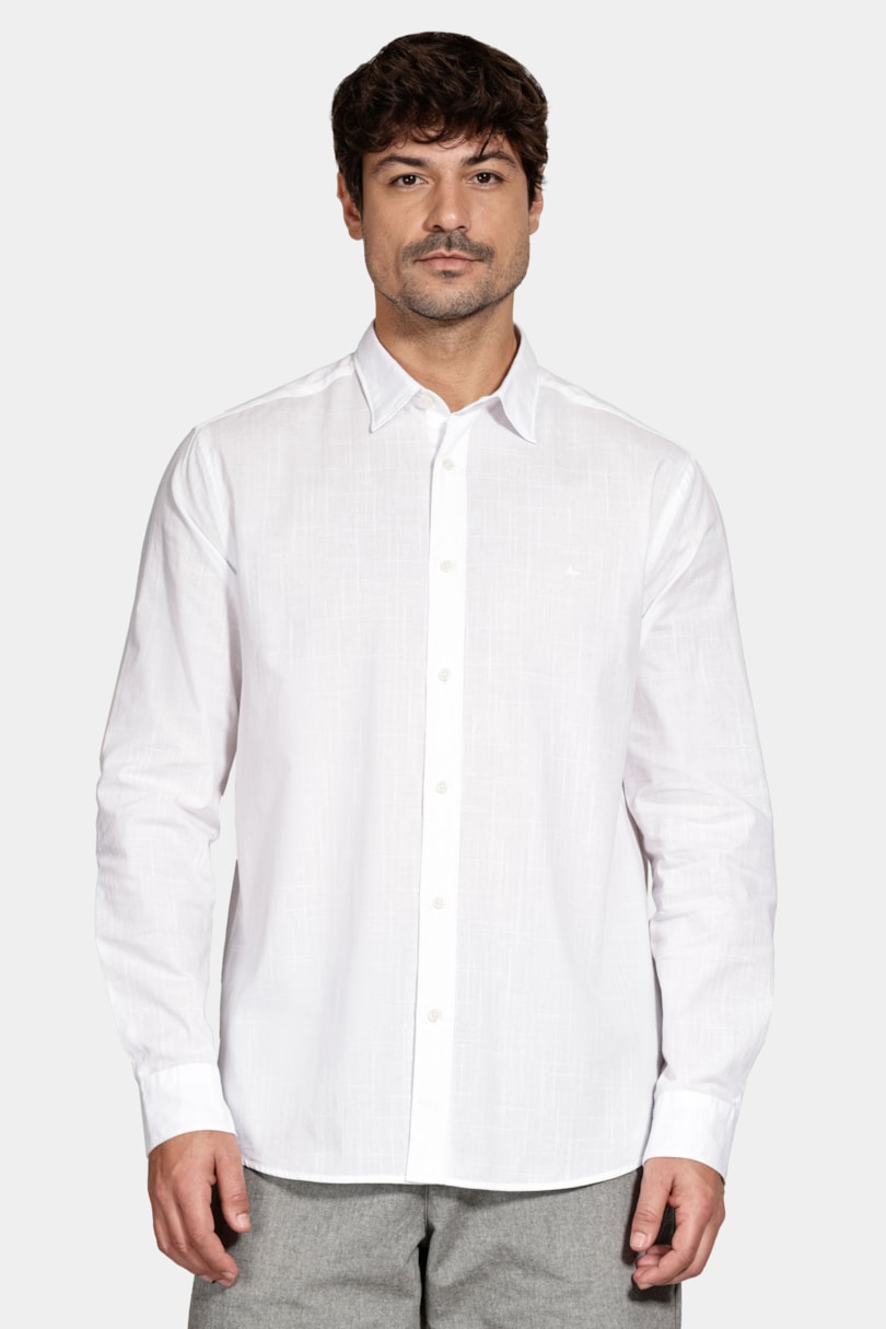 Camisa Manga Longa Slim Flamê Bosco Branco