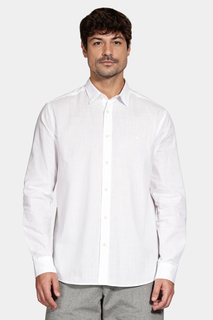 Camisa Manga Longa Slim Flamê Bosco Branco — foto 1 de 6