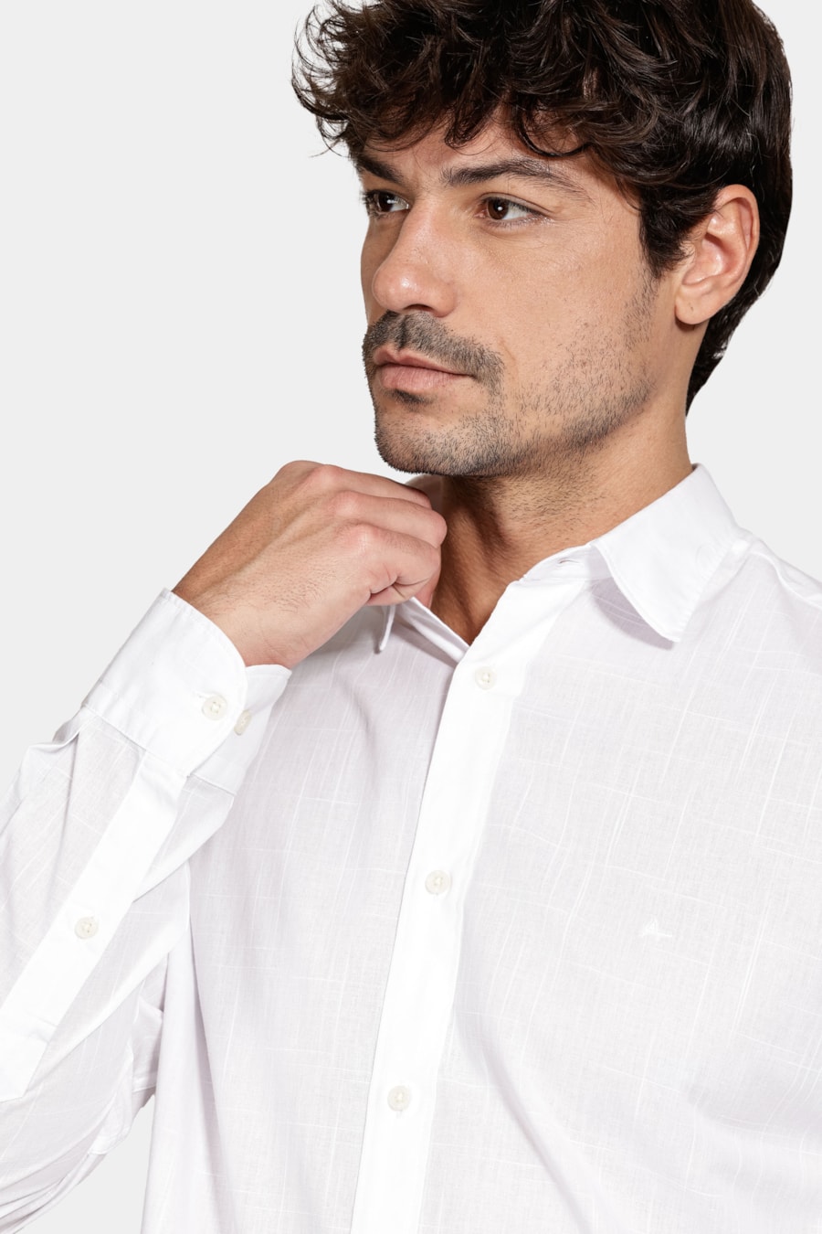 Camisa Manga Longa Slim Flamê Bosco Branco — foto 3 de 6