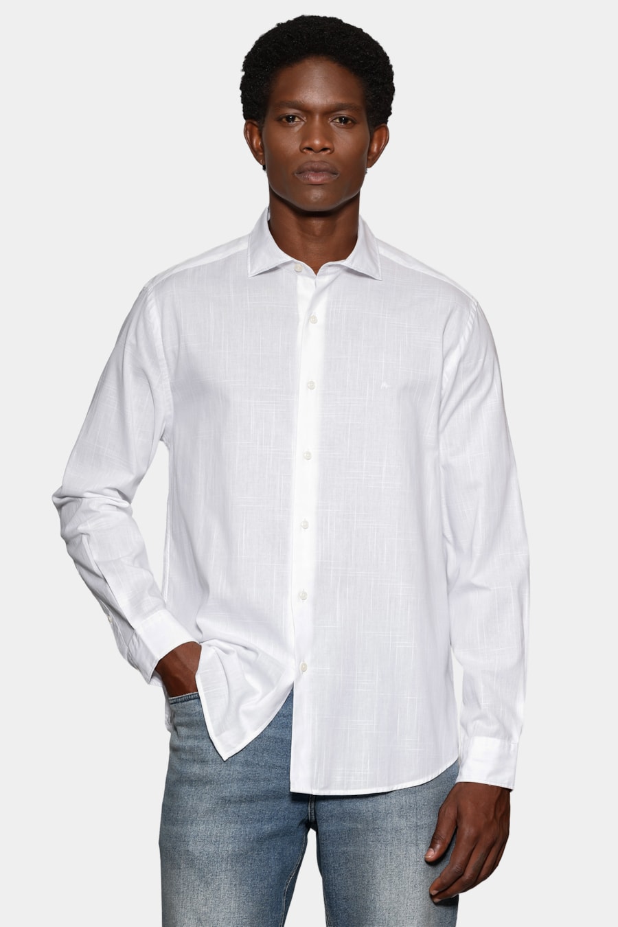 Camisa Manga Longa Slim Flame Bosco Branco — foto 1 de 7