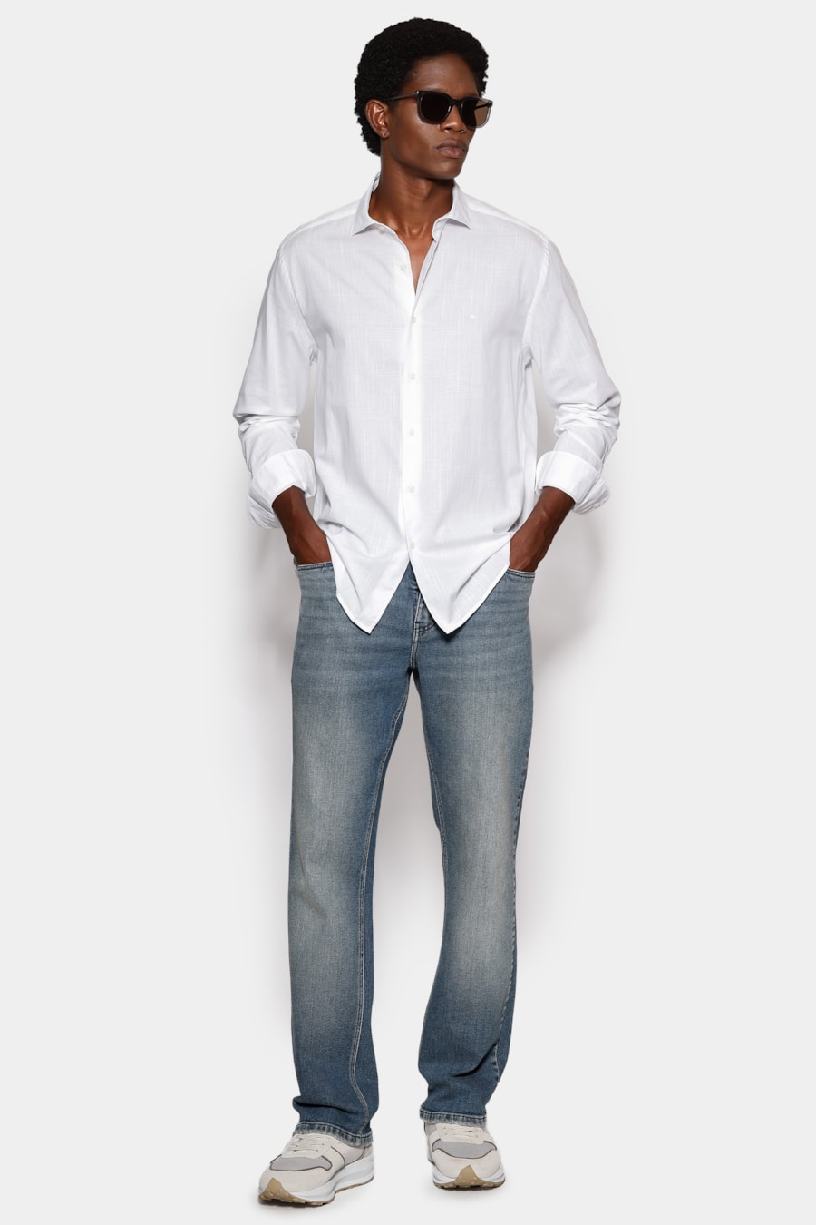 Camisa Manga Longa Slim Flame Bosco Branco — foto 2 de 7