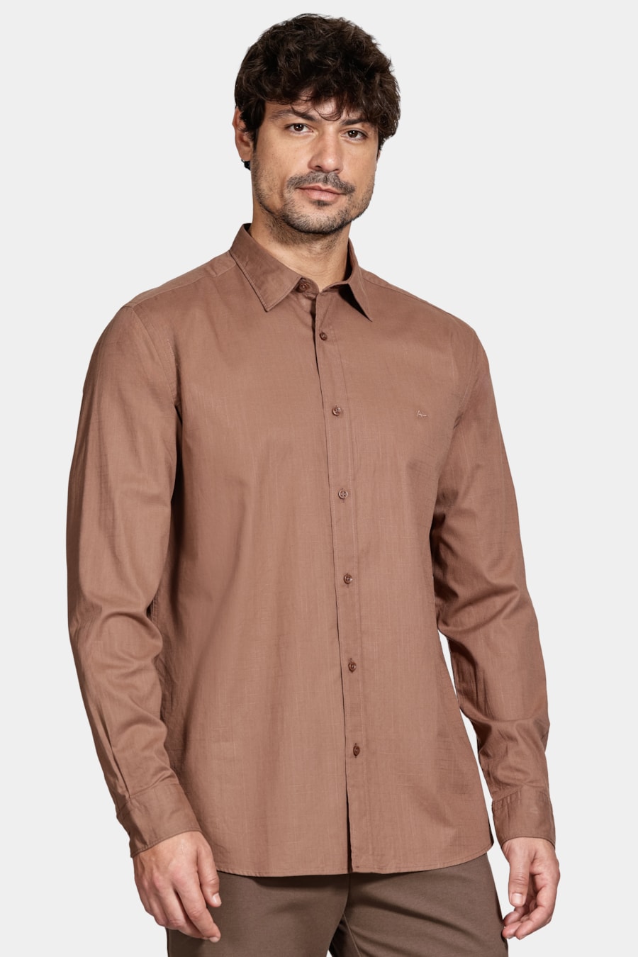 Camisa Manga Longa Slim Flamê Bosco Cafe — foto 1 de 6