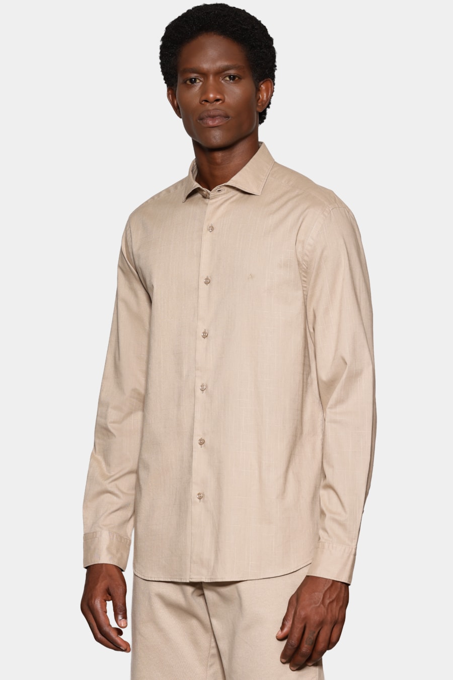Camisa Manga Longa Slim Flame Bosco Caqui — foto 1 de 6