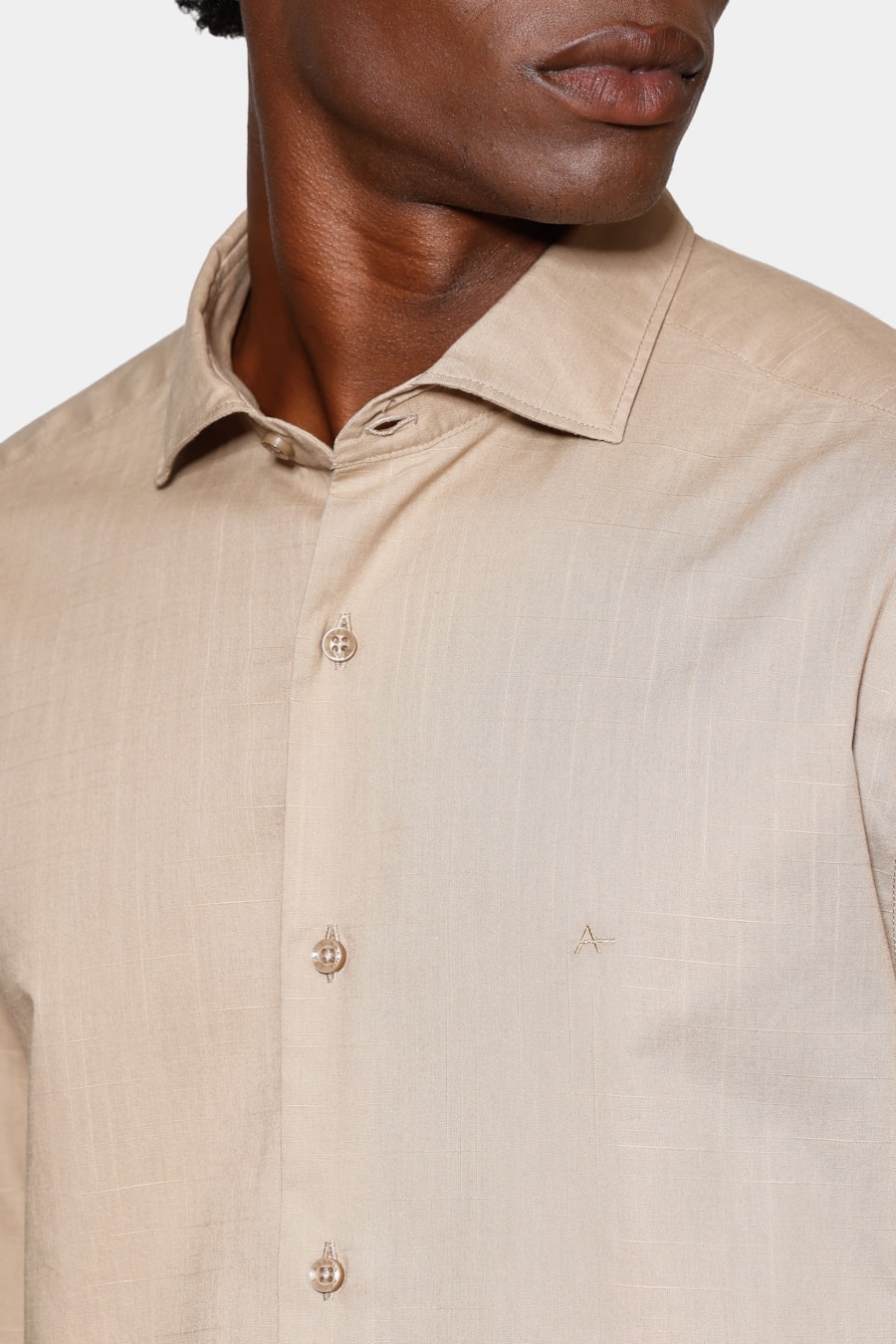Camisa Manga Longa Slim Flame Bosco Caqui — foto 3 de 6