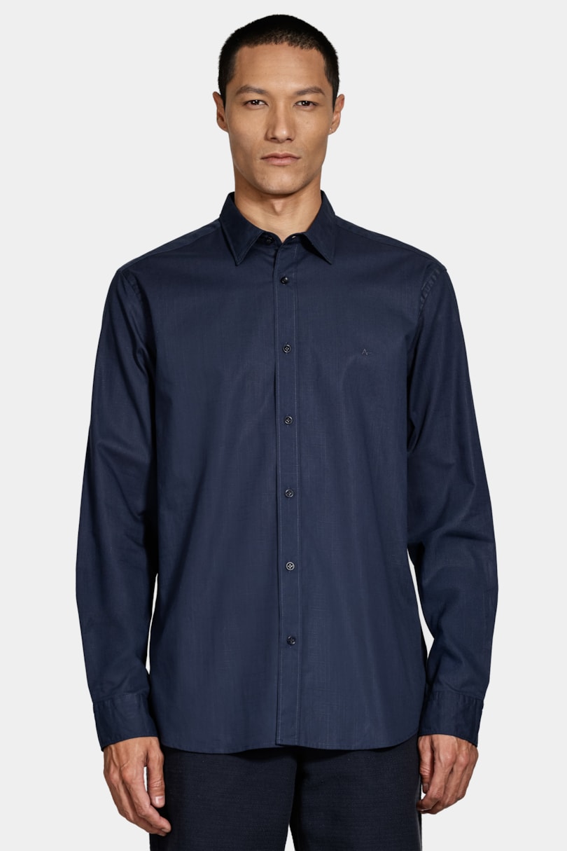 Camisa Manga Longa Slim Flamê Bosco Marinho