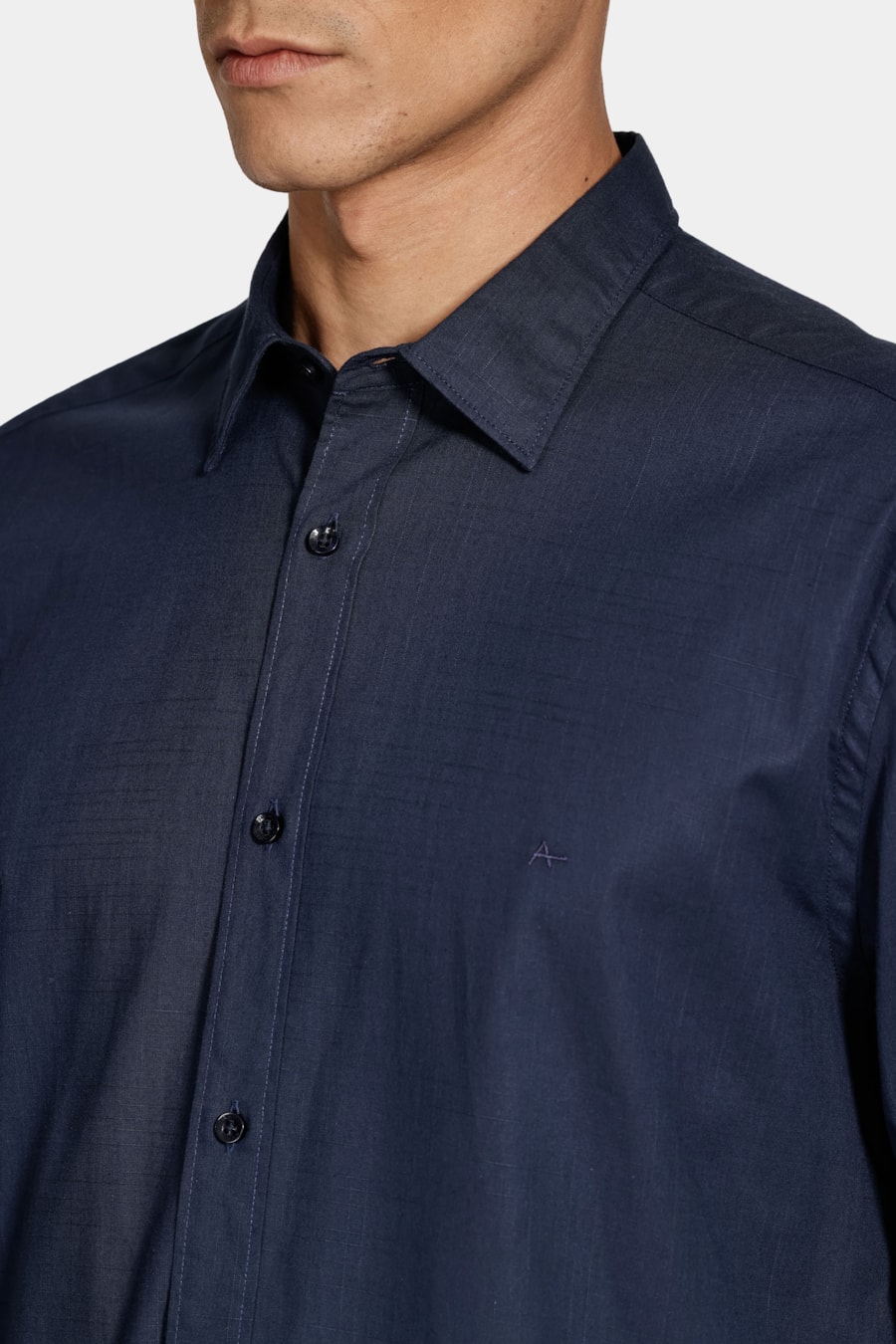Camisa Manga Longa Slim Flamê Bosco Marinho — foto 3 de 6