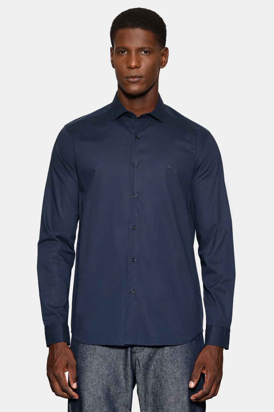 Camisa Manga Longa Slim Flame Bosco Marinho — foto 1 de 6