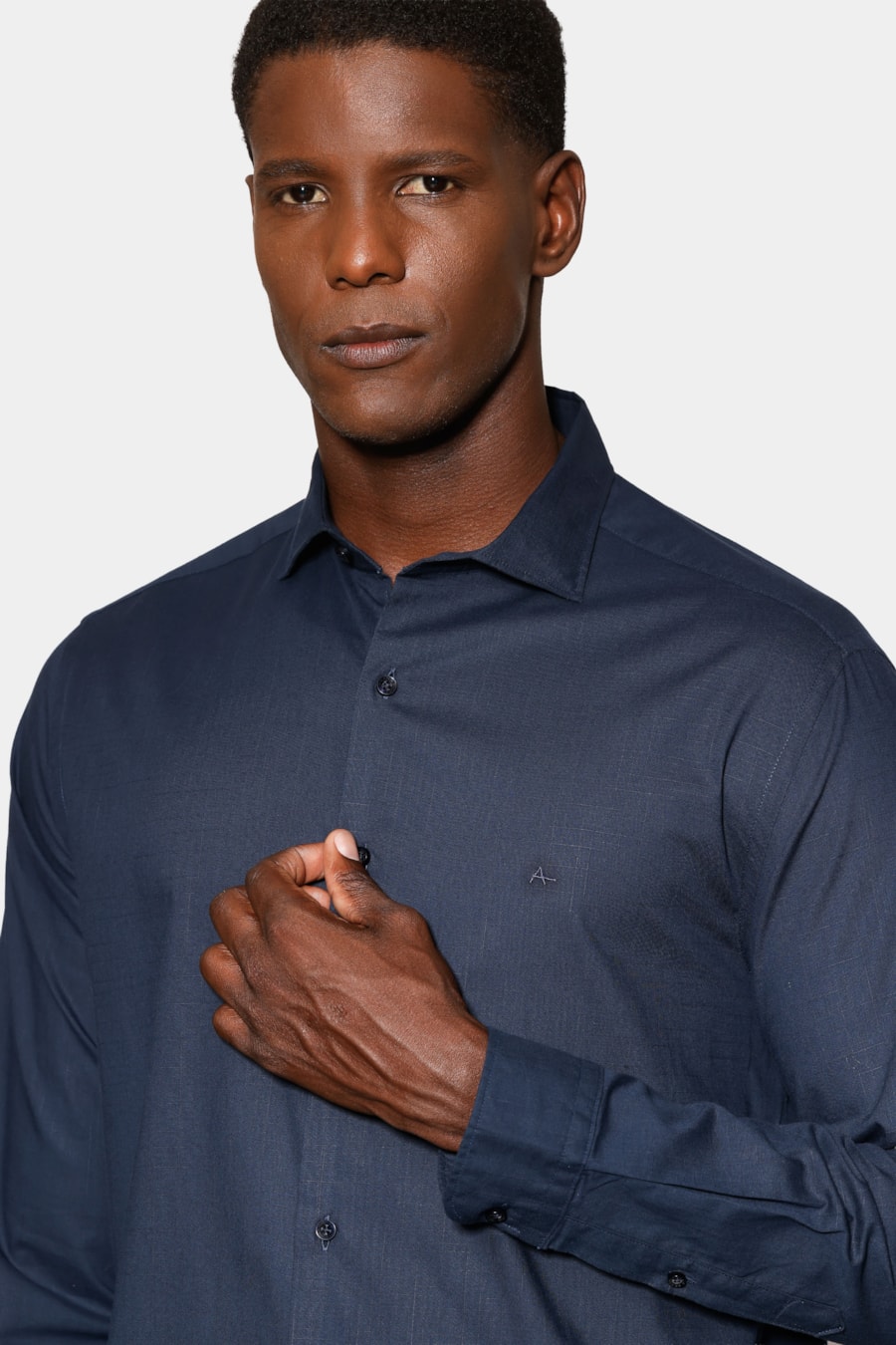 Camisa Manga Longa Slim Flame Bosco Marinho — foto 3 de 6