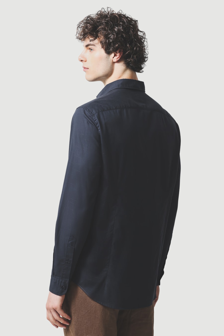 Camisa Manga Longa Slim Flame Bosco Marinho Escuro — foto 4 de 6