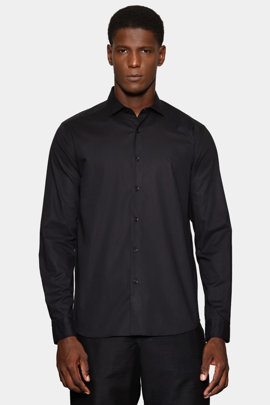 Camisa Manga Longa Slim Flame Bosco Preto — foto 1 de 6
