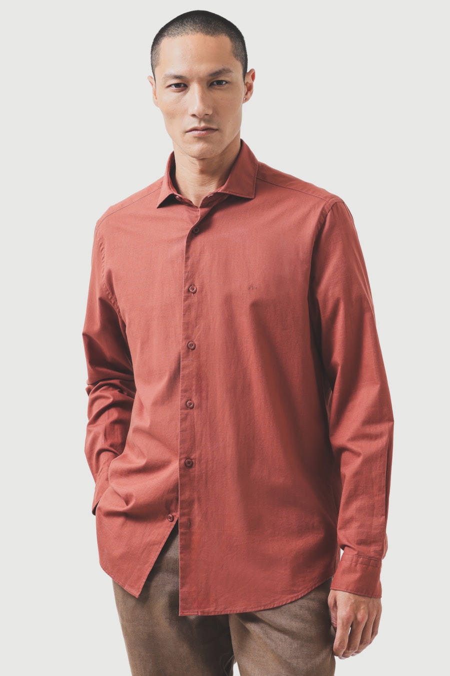 Camisa Manga Longa Slim Flame Bosco Telha — foto 1 de 6
