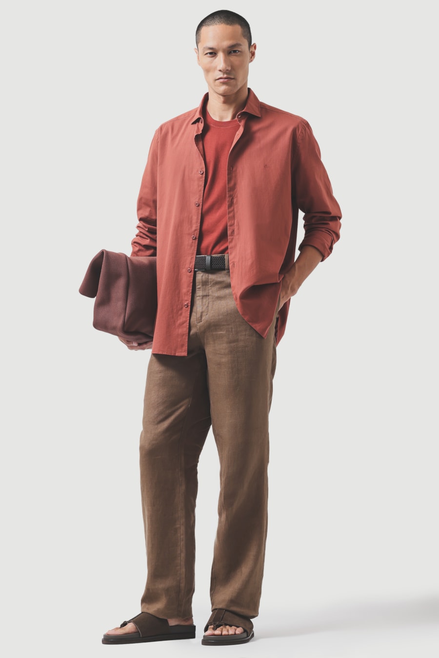 Camisa Manga Longa Slim Flame Bosco Telha — foto 2 de 6