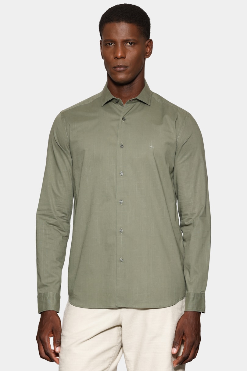 Camisa Manga Longa Slim Flame Bosco Verde