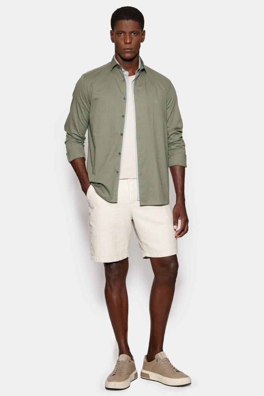 Camisa Manga Longa Slim Flame Bosco Verde — foto 2 de 6