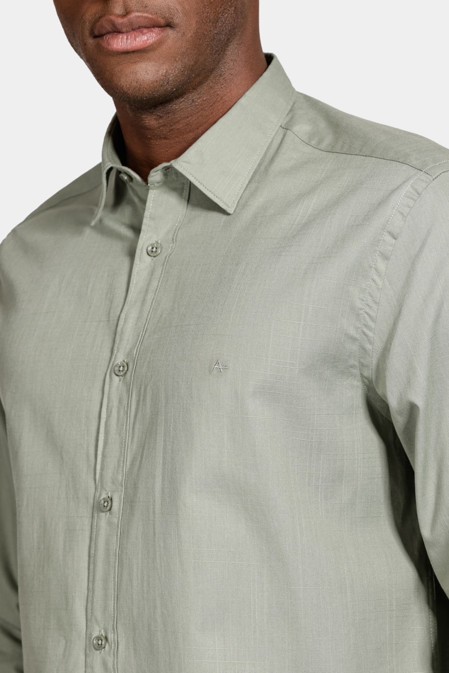 Camisa Manga Longa Slim Flamê Bosco Verde Folha — foto 3 de 6