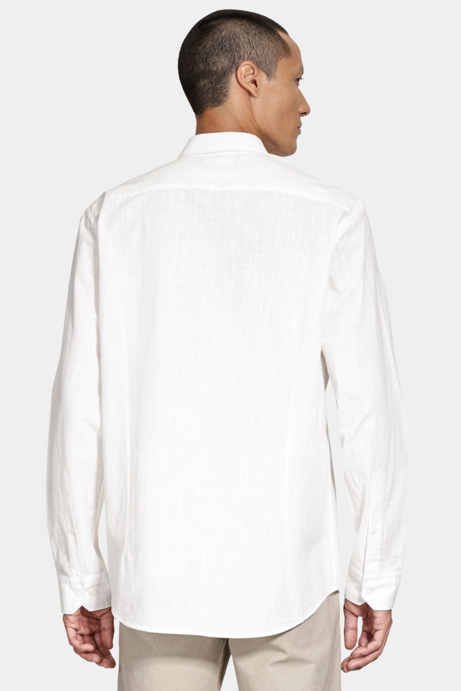 Camisa Manga Longa Slim Flamê Branco — foto 4 de 6