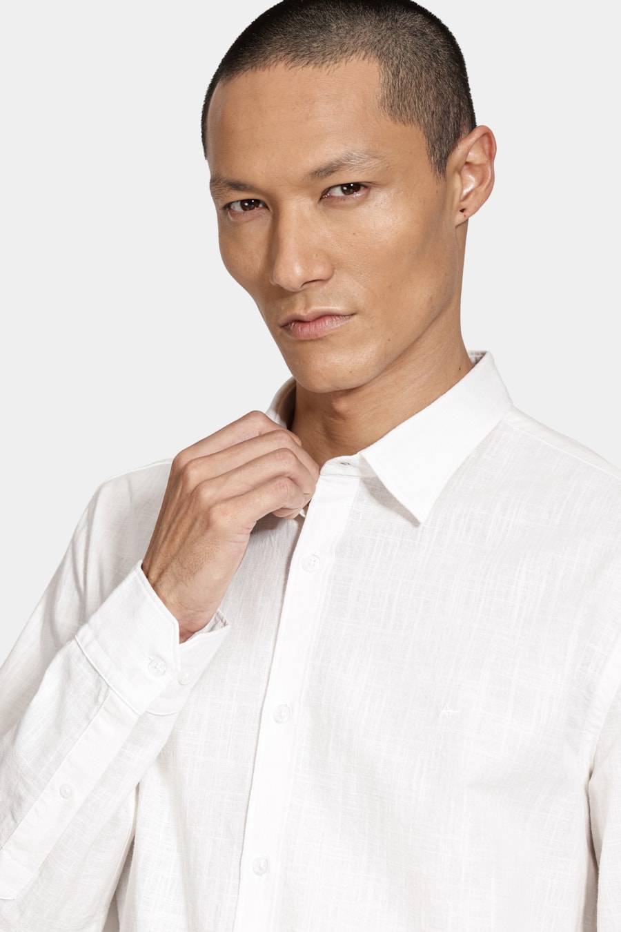 Camisa Manga Longa Slim Flamê Branco — foto 3 de 6