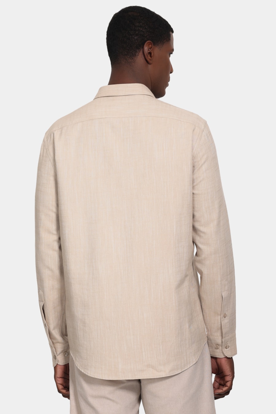 Camisa Manga Longa Slim Flame Natural — foto 4 de 6