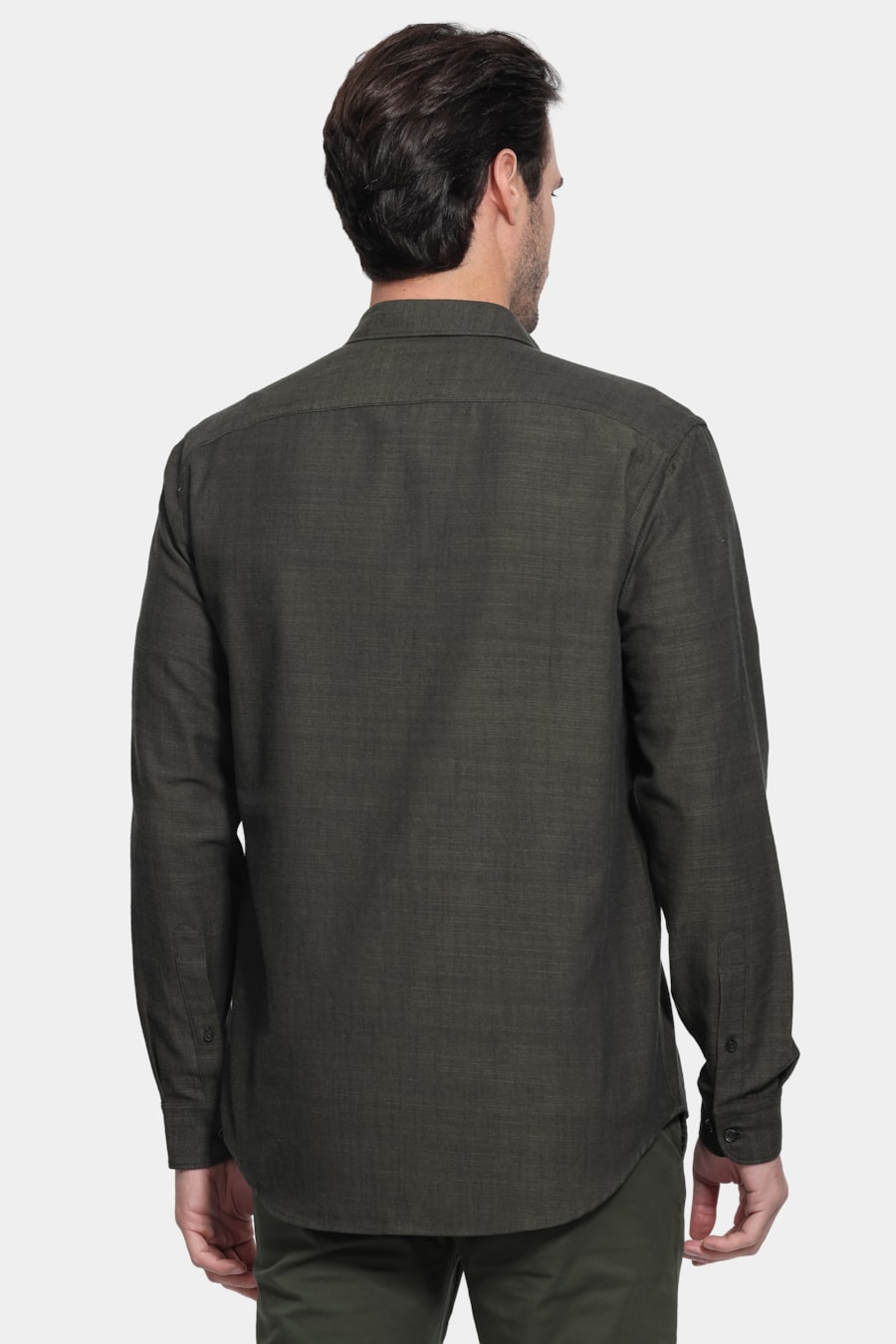 Camisa Manga Longa Slim Flame Verde Oliva — foto 4 de 6