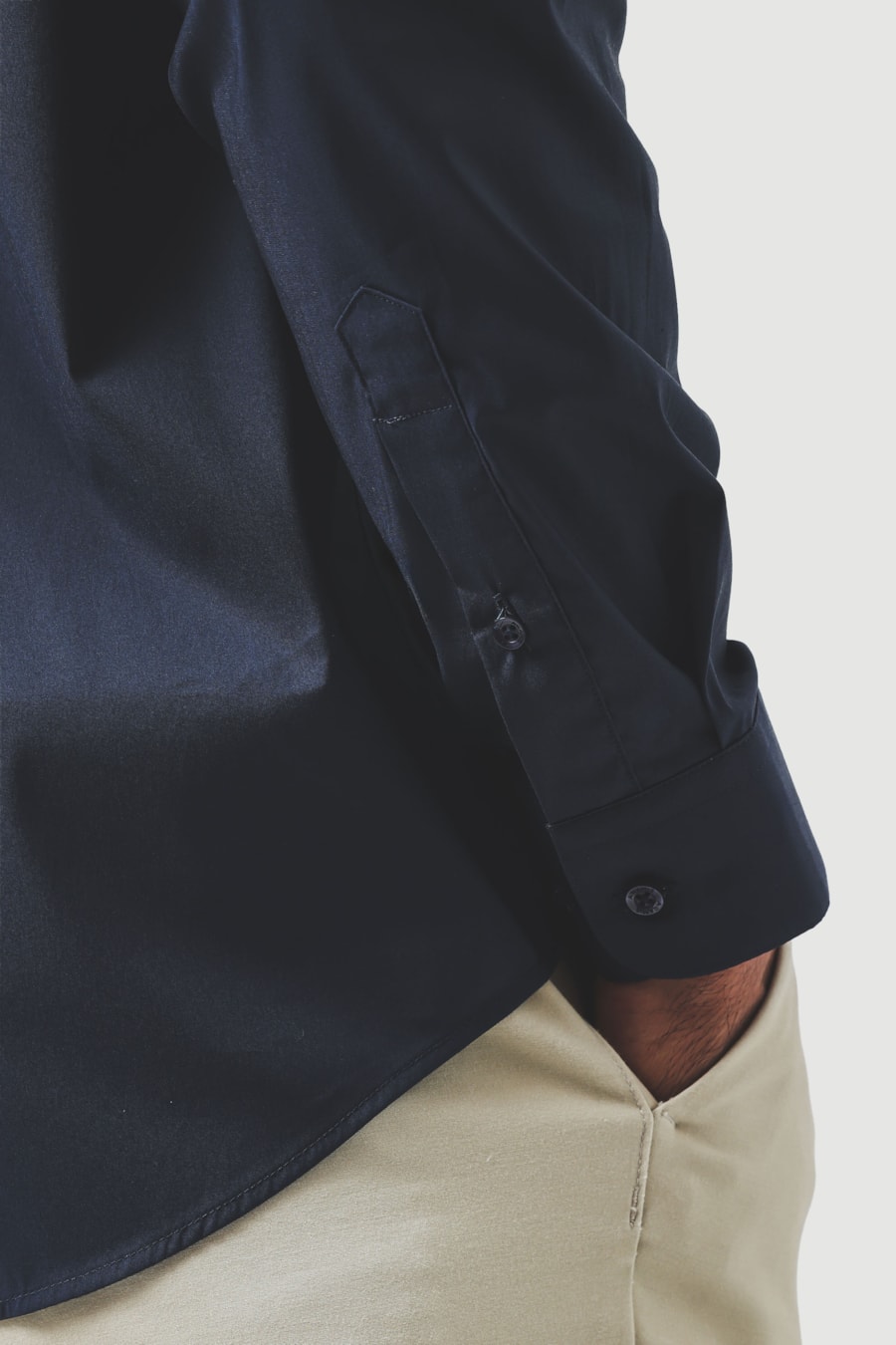 Camisa Manga Longa Slim Ice Cotton Stretch Marinho — foto 3 de 6