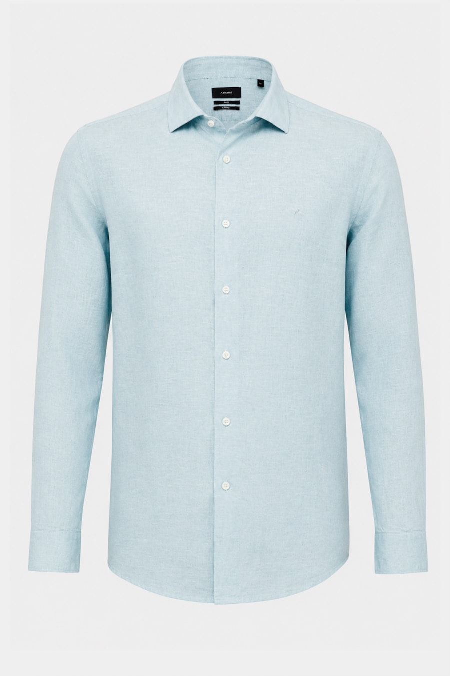 Camisa Manga Longa Slim Linho Algodao Surat Azul Piscina — foto 5 de 6