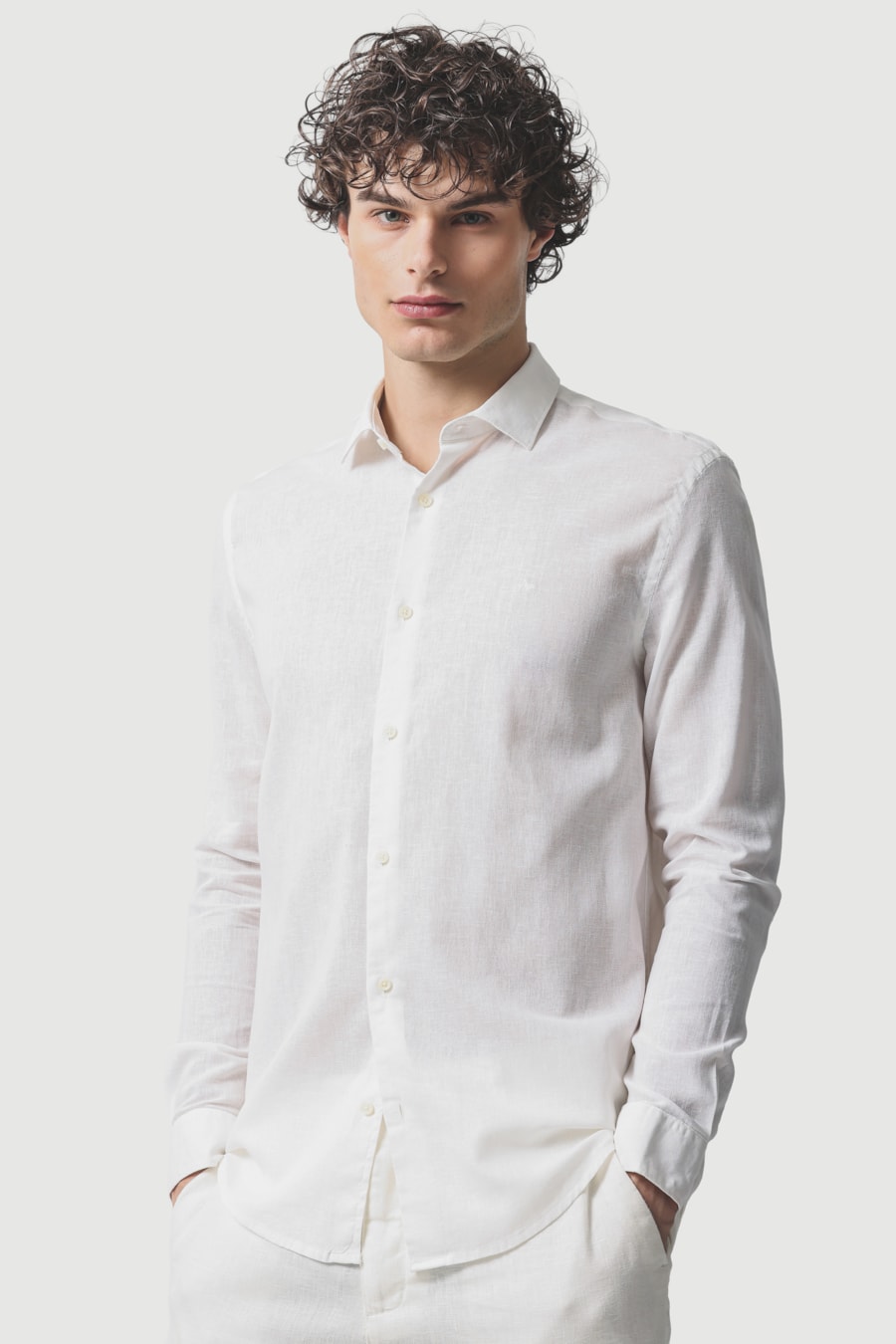 Camisa Manga Longa Slim Linho Algodao Surat Branco — foto 1 de 6