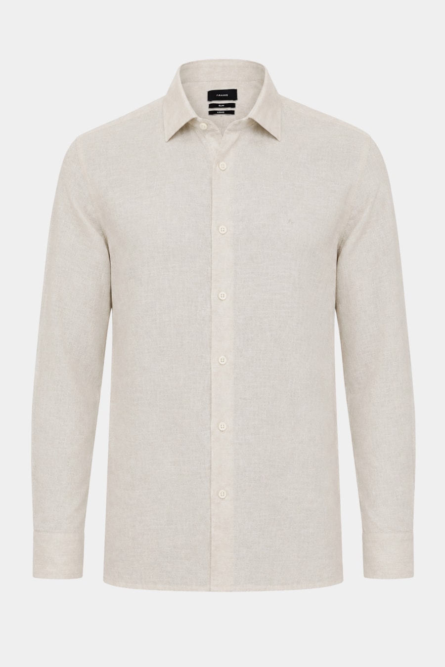 Camisa Manga Longa Slim Linho Algodao Surat Caqui — foto 5 de 6