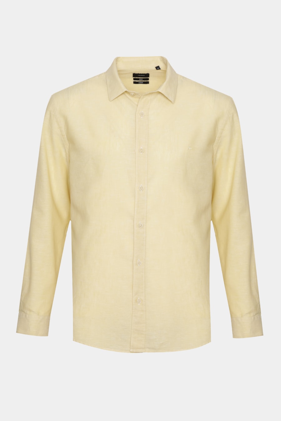 Camisa Manga Longa Slim Linho Amarelo — foto 5 de 6