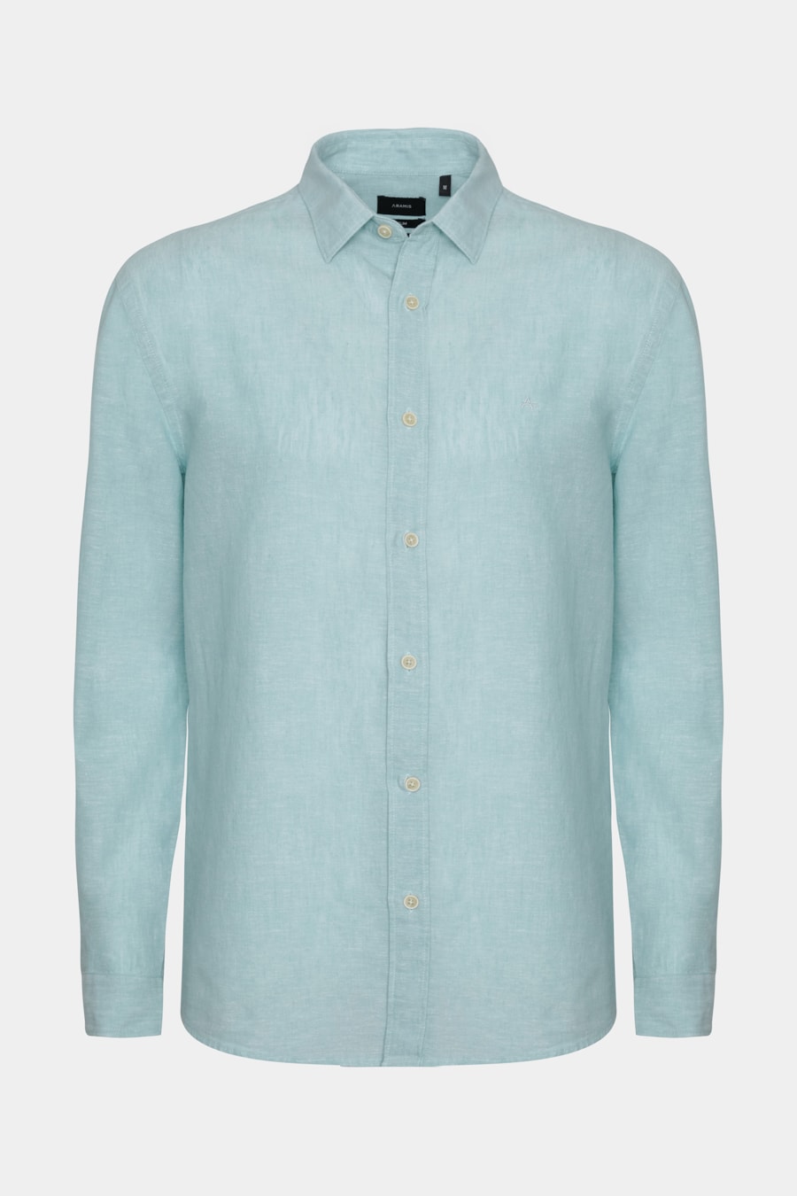 Camisa Manga Longa Slim Linho Azul Piscina — foto 5 de 6