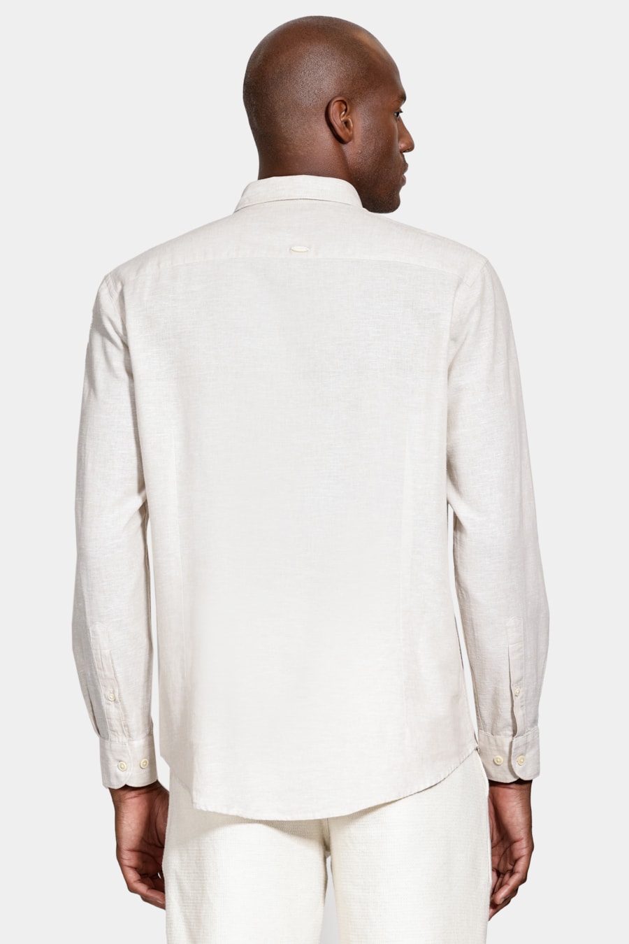 Camisa Manga Longa Slim Linho Caqui — foto 4 de 6