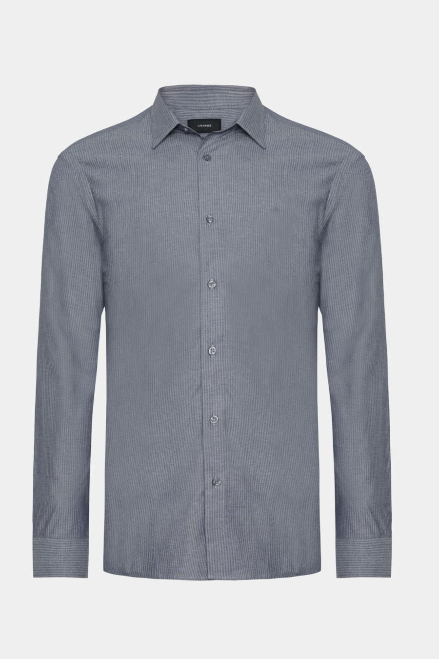 Camisa Manga Longa Slim Listra Stretch Azul C/ Marinho — foto 6 de 6