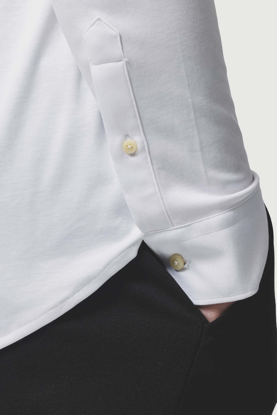 Camisa Manga Longa Slim Malha Supima Branco — foto 3 de 6