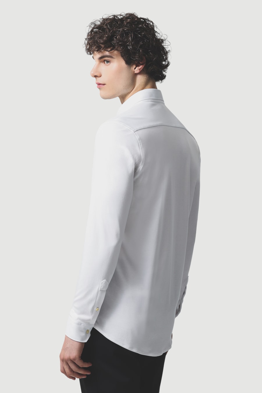 Camisa Manga Longa Slim Malha Supima Branco — foto 4 de 6