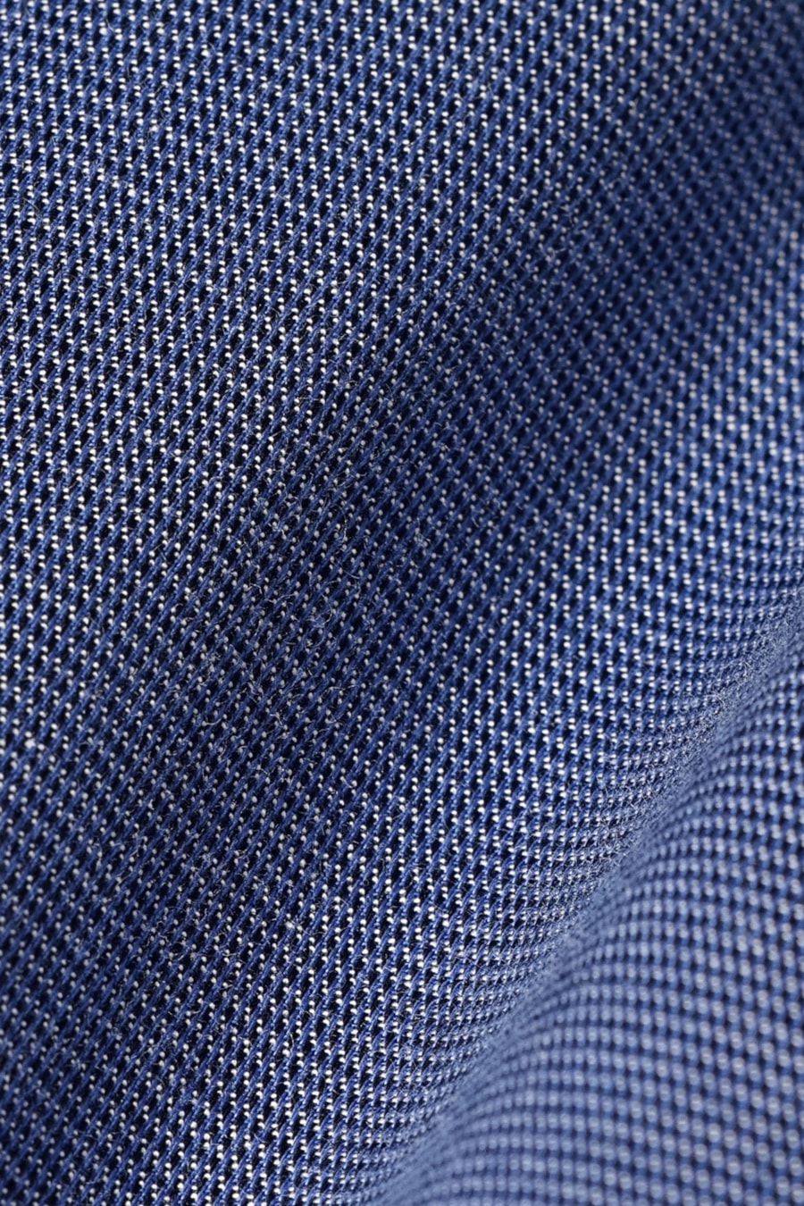 Camisa Manga Longa Slim Maquineta Fio Tinto Azul — foto 5 de 5