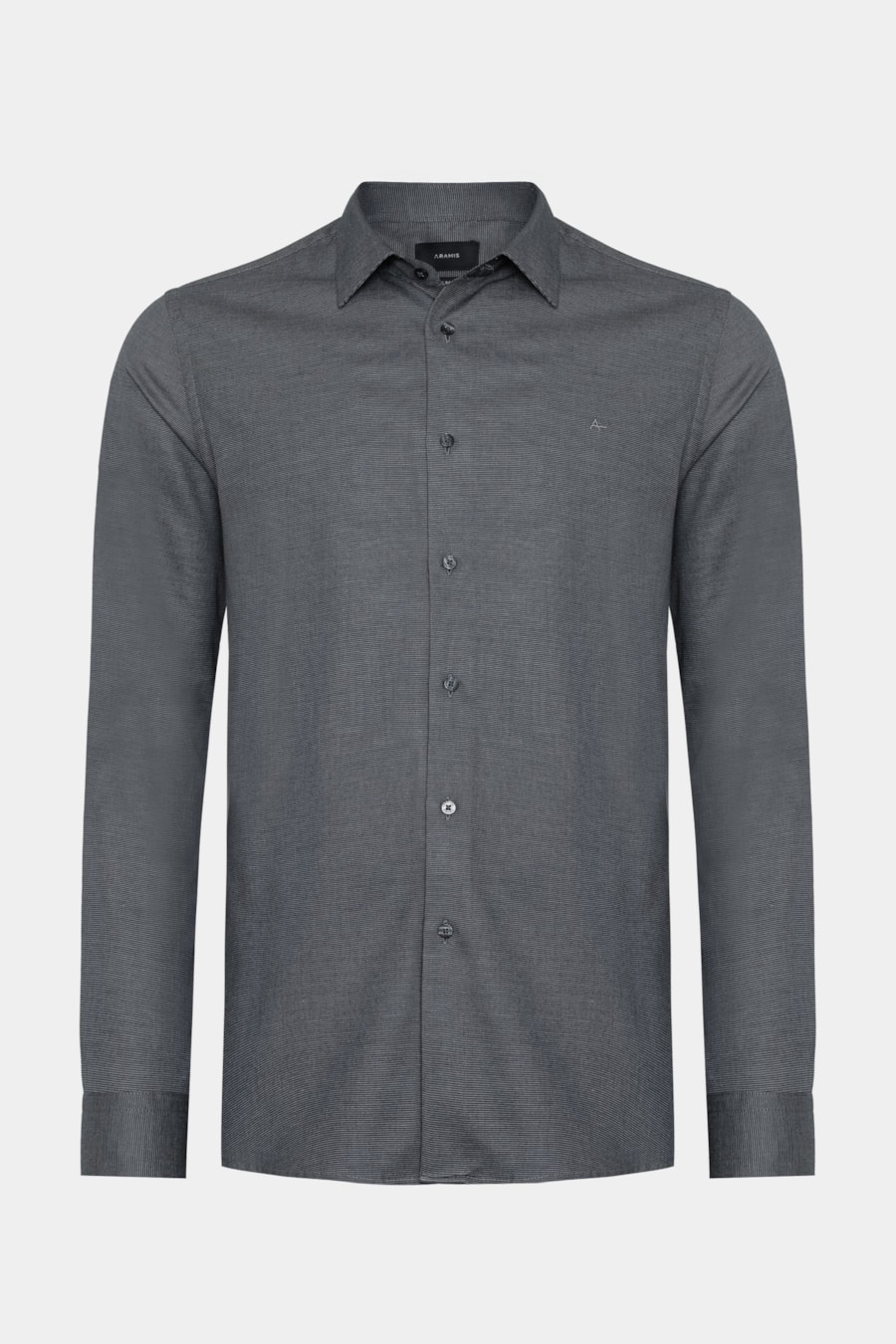 Camisa Manga Longa Slim Maquineta Fio Tinto Chumbo — foto 5 de 6