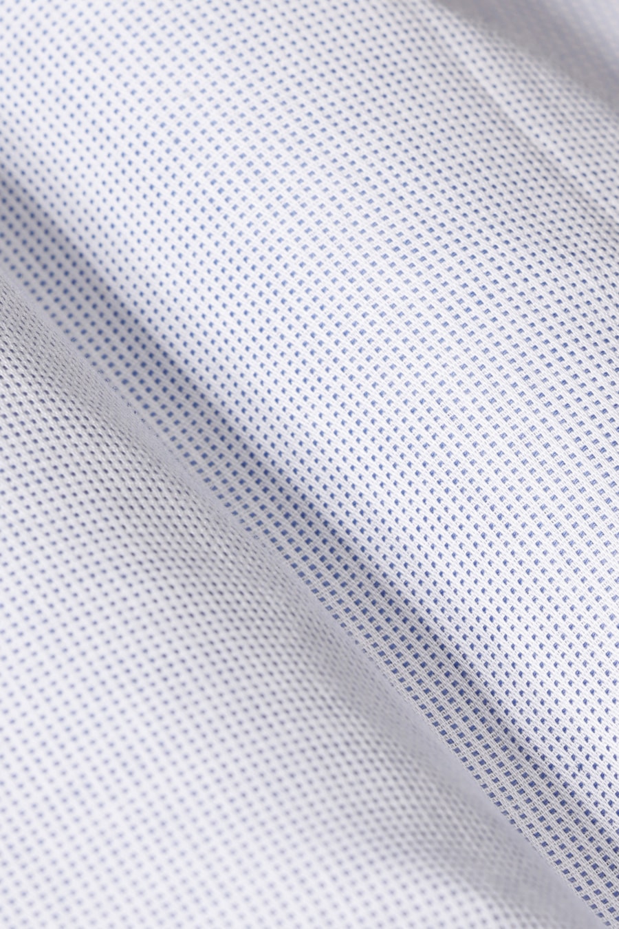 Camisa Manga Longa Slim Maquineta Pontilhada Branco C/Azul Medio — foto 6 de 6