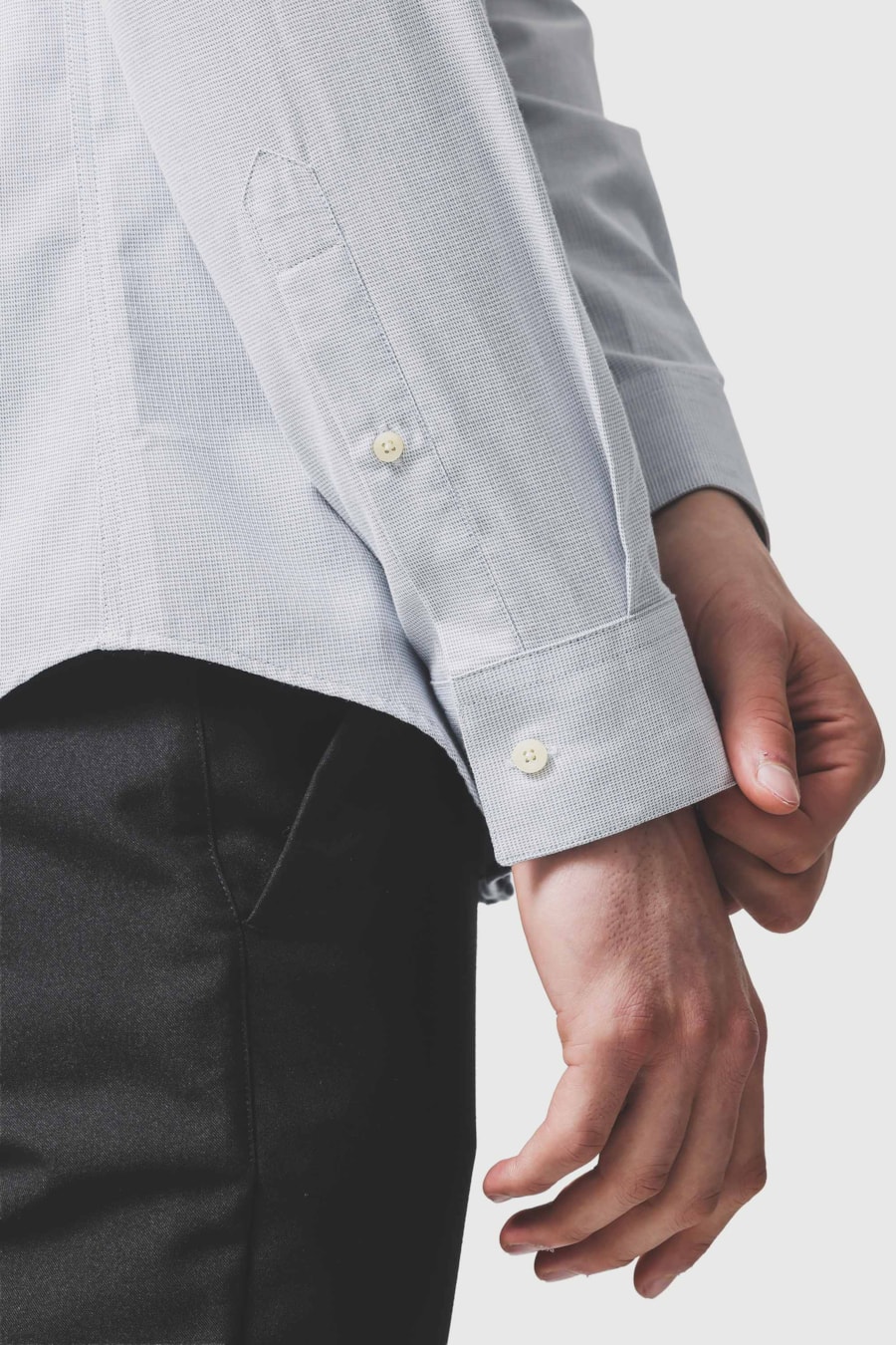 Camisa Manga Longa Slim Maquineta Stretch Azul — foto 3 de 6