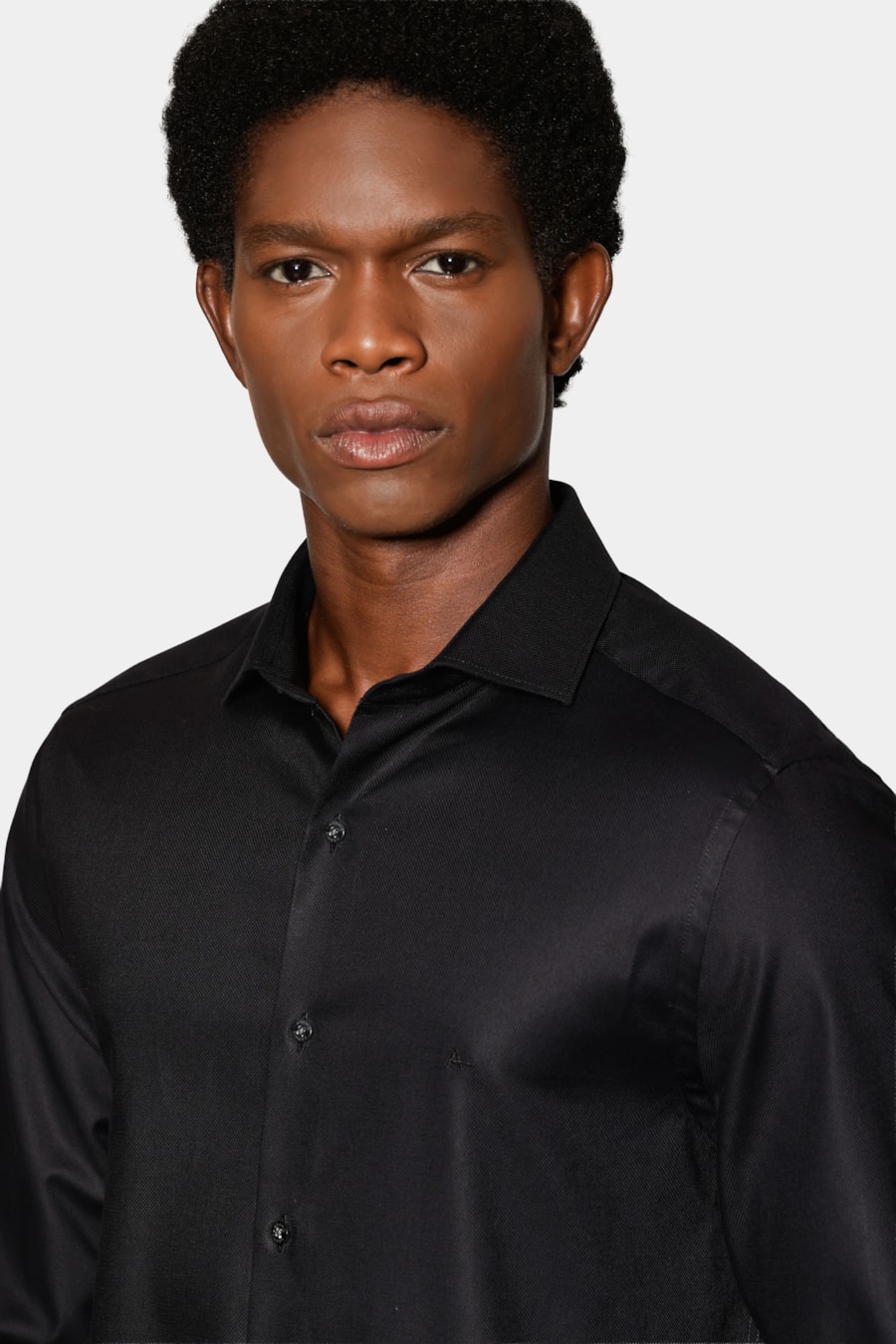 Camisa Manga Longa Slim Maquineta Stretch Preto — foto 3 de 6