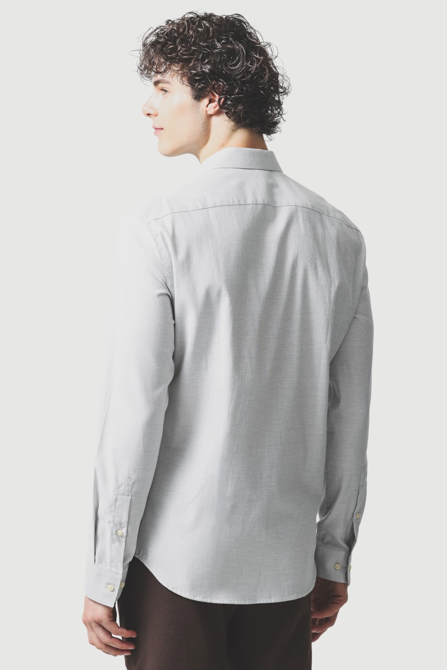 Camisa Manga Longa Slim Maquineta Stretch Verde — foto 4 de 6