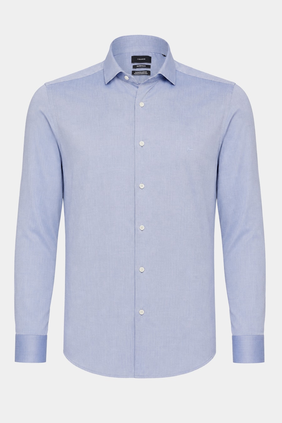 Camisa Manga Longa Slim Maquinetada Azul — foto 5 de 6