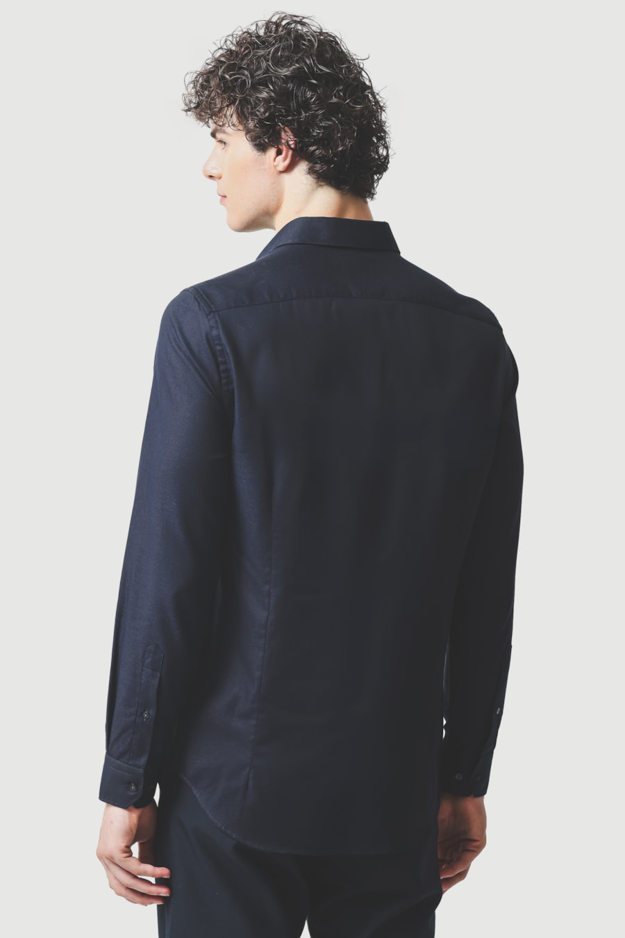 Camisa Manga Longa Slim Maquinetada Preto — foto 4 de 6