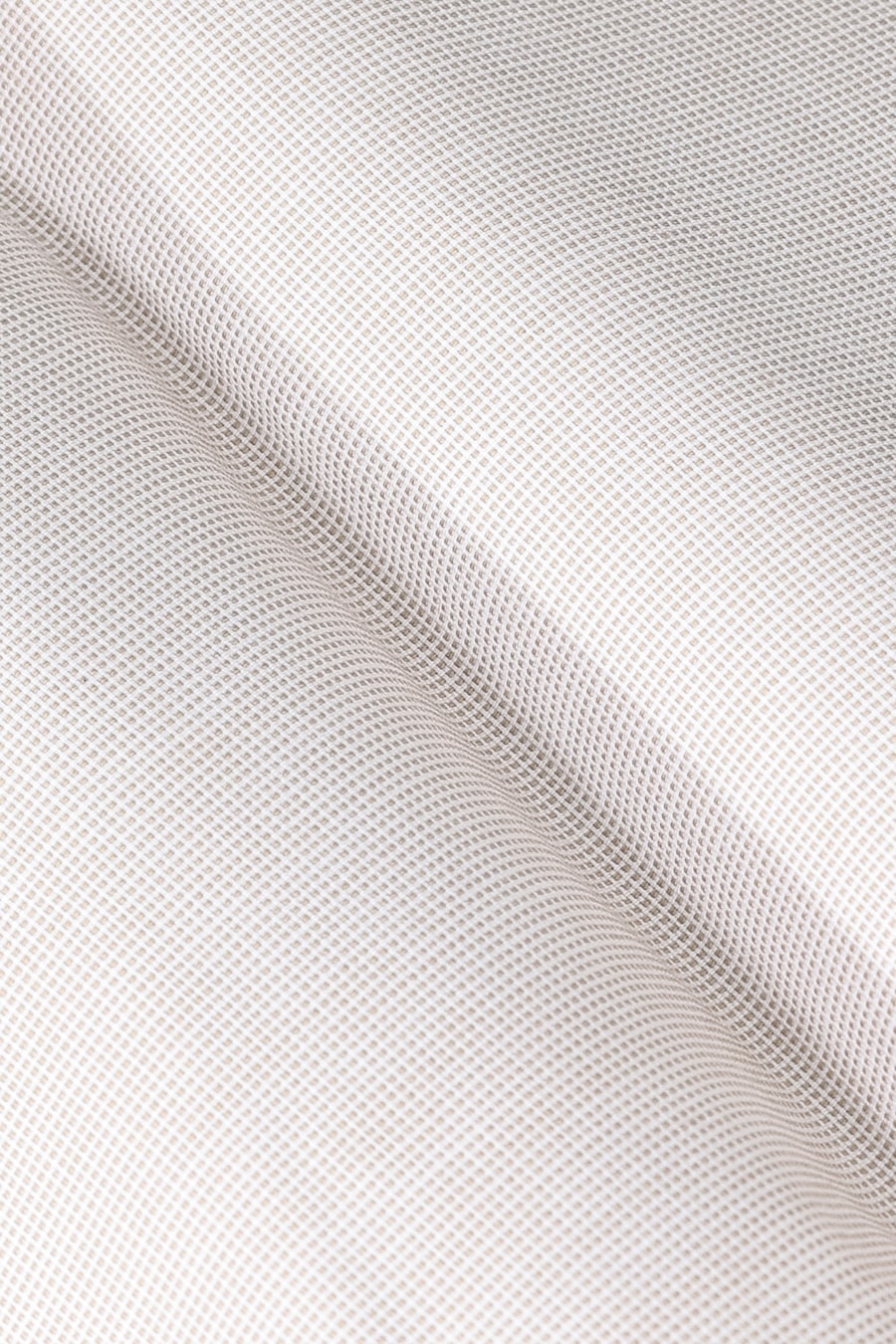 Camisa Manga Longa Slim Maquinetada Stretch Branco C/Caqui — foto 6 de 6