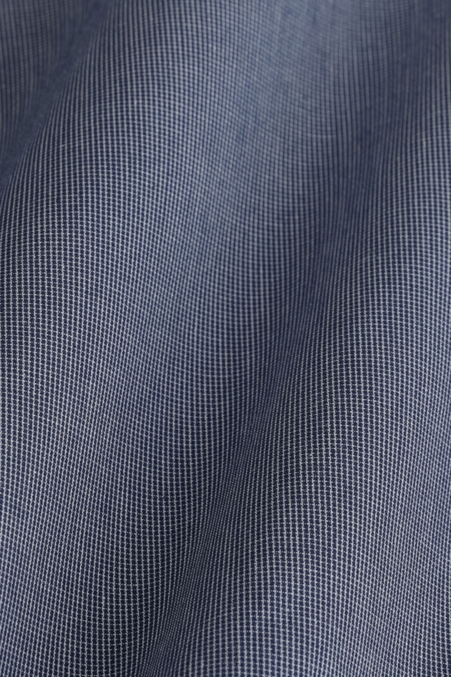 Camisa Manga Longa Slim Micro Xadrez Azul C/Branco — foto 2 de 2
