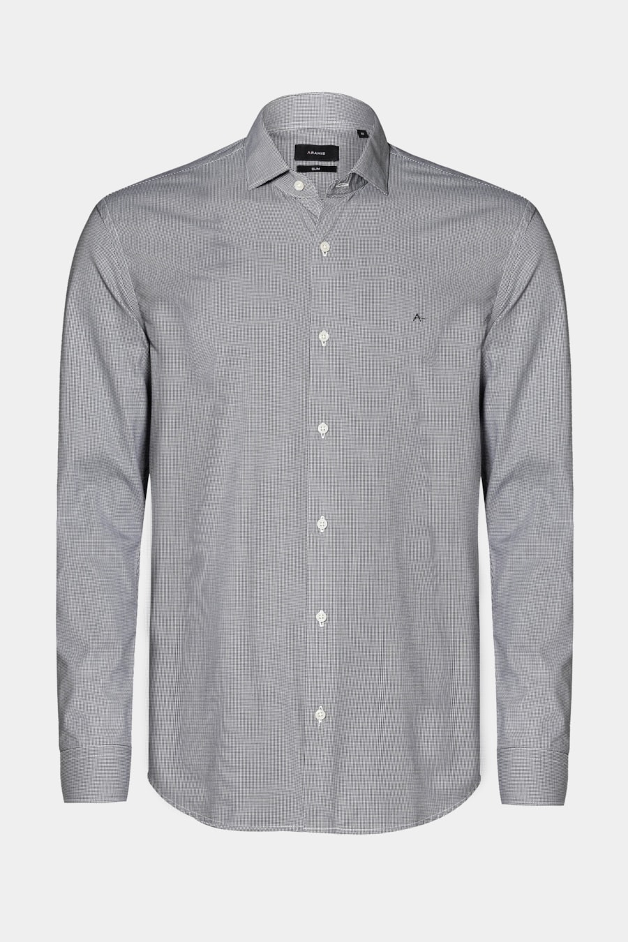 Camisa Manga Longa Slim Micro Xadrez Preto/Branco — foto 5 de 6