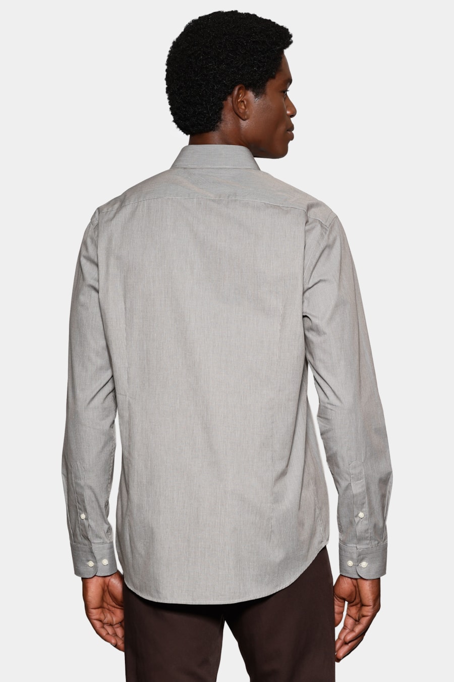 Camisa Manga Longa Slim Micro Xadrez Verde C/ Branco — foto 5 de 7