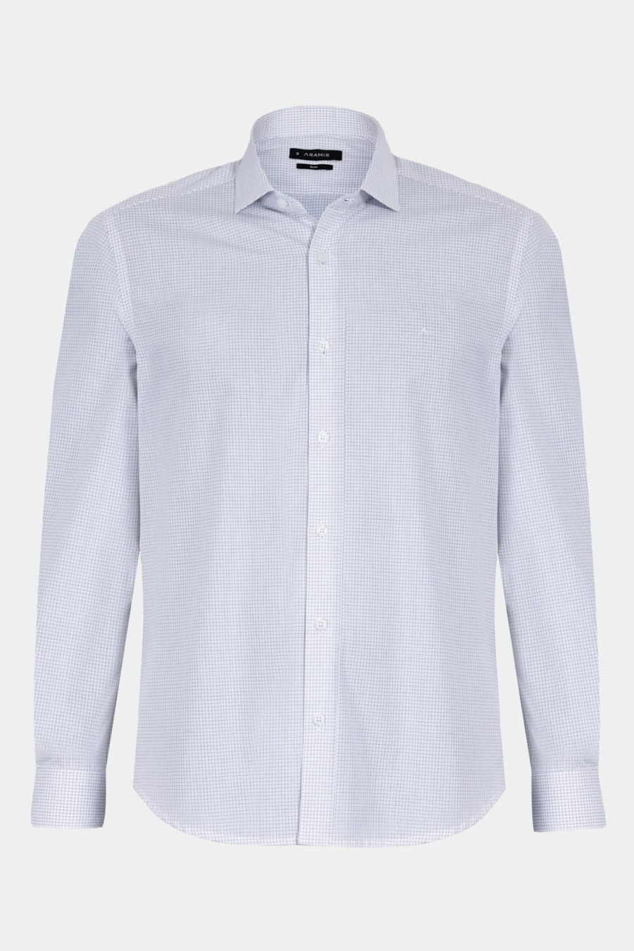 Camisa Manga Longa Slim Moscou Micro Xadrez Branco C/ Preto — foto 5 de 6