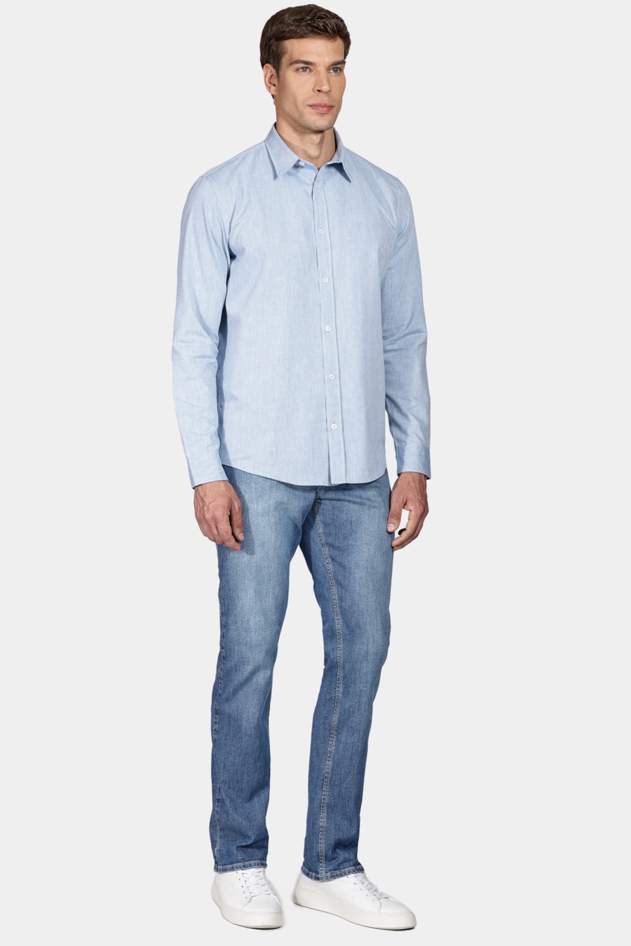 Camisa Manga Longa Slim Nature Line Azul — foto 2 de 6